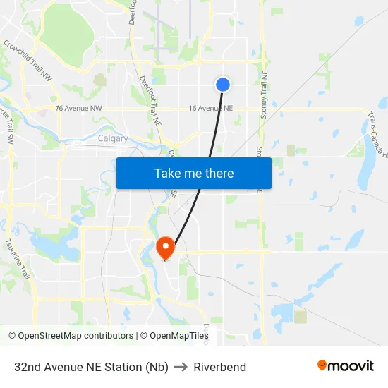 32nd Avenue NE Station (Nb) to Riverbend map