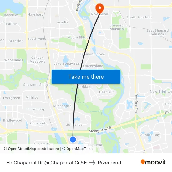 Eb Chaparral Dr @ Chaparral Ci SE to Riverbend map