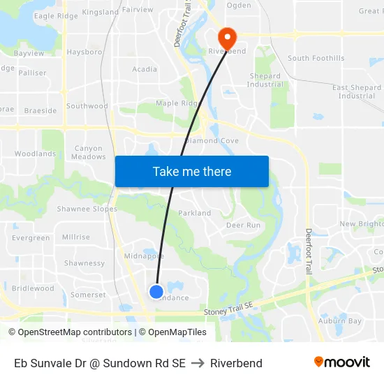 Eb Sunvale Dr @ Sundown Rd SE to Riverbend map