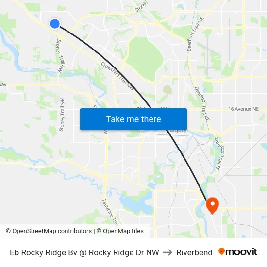 Eb Rocky Ridge Bv @ Rocky Ridge Dr NW to Riverbend map