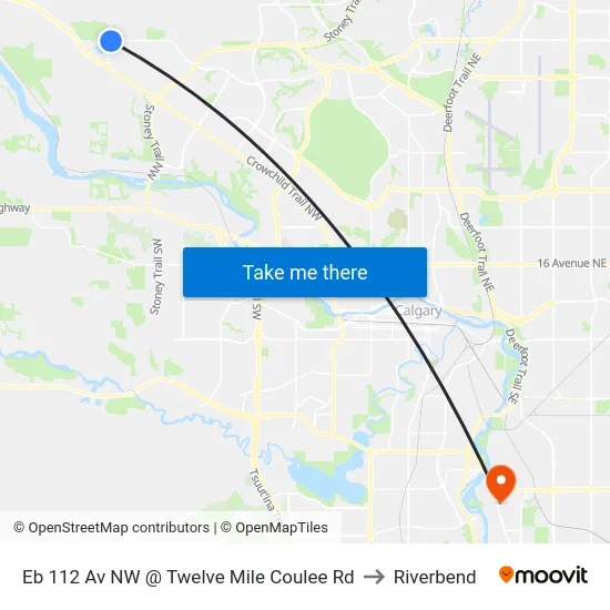 Eb 112 Av NW @ Twelve Mile Coulee  Rd to Riverbend map