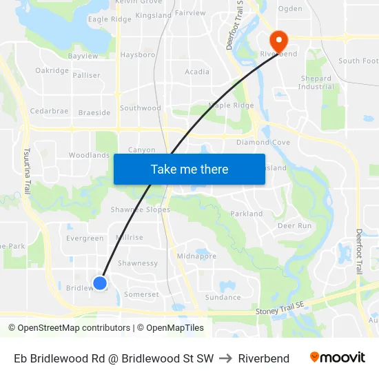 Eb Bridlewood Rd @ Bridlewood St SW to Riverbend map