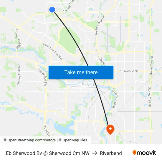 Eb Sherwood Bv @ Sherwood Cm NW to Riverbend map