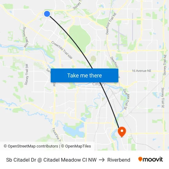 Sb Citadel Dr @ Citadel Meadow Cl NW to Riverbend map