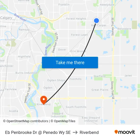 Eb Penbrooke Dr @ Penedo Wy SE to Riverbend map
