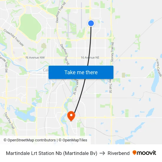 Martindale Lrt Station Nb (Martindale Bv) to Riverbend map
