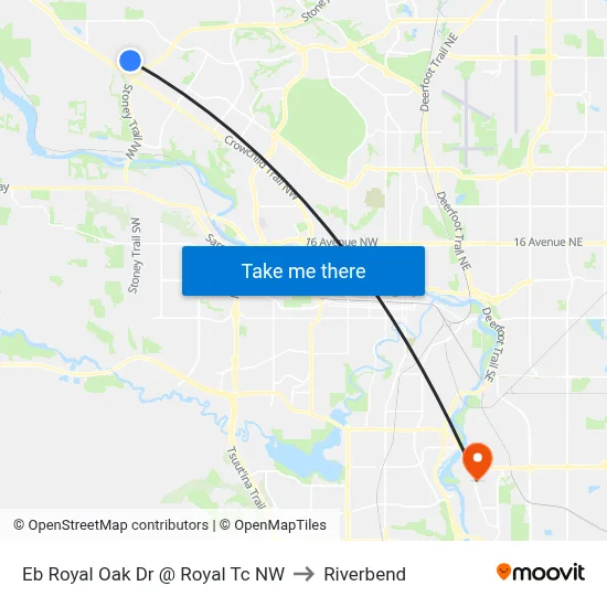 Eb Royal Oak Dr @ Royal Tc NW to Riverbend map