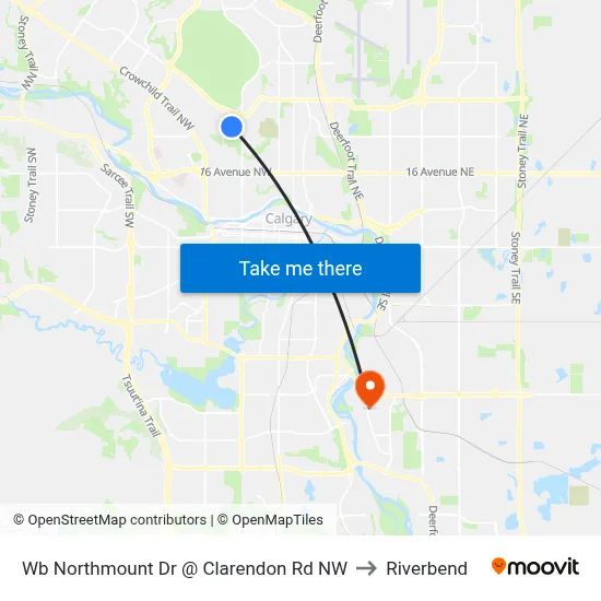 Wb Northmount Dr @ Clarendon Rd NW to Riverbend map