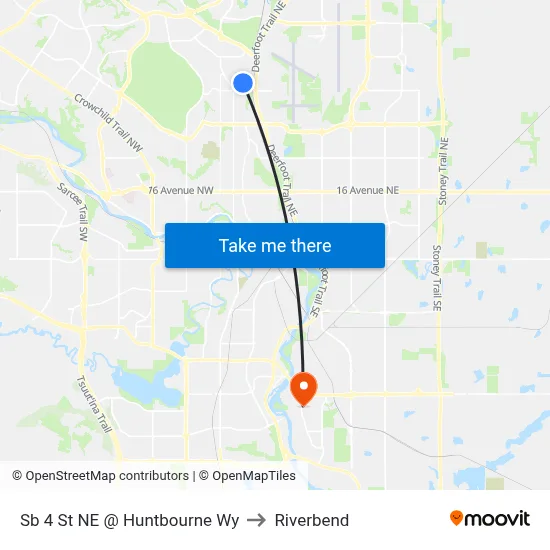 Sb 4 St NE @ Huntbourne Wy to Riverbend map