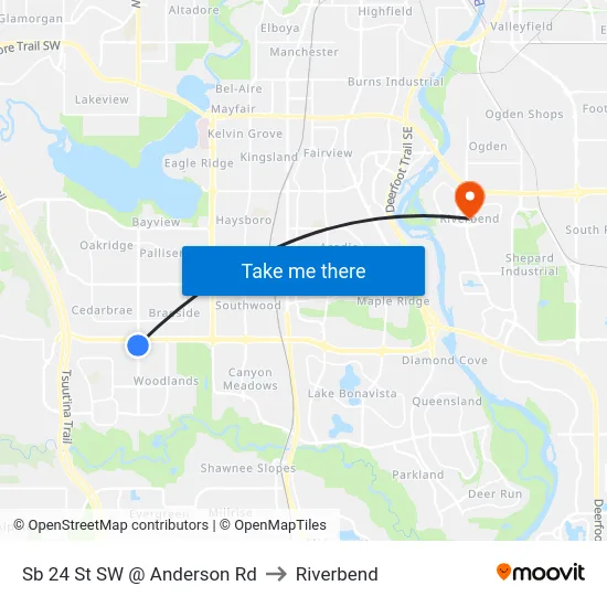 Sb 24 St SW @ Anderson Rd to Riverbend map