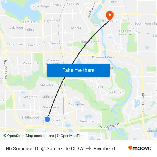 Nb Somerset Dr @ Somerside  Cl SW to Riverbend map