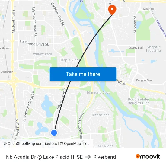 Nb Acadia Dr @ Lake Placid Hl SE to Riverbend map