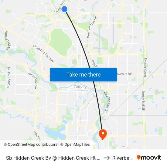 Sb Hidden Creek Bv @ Hidden Creek Ht NW to Riverbend map
