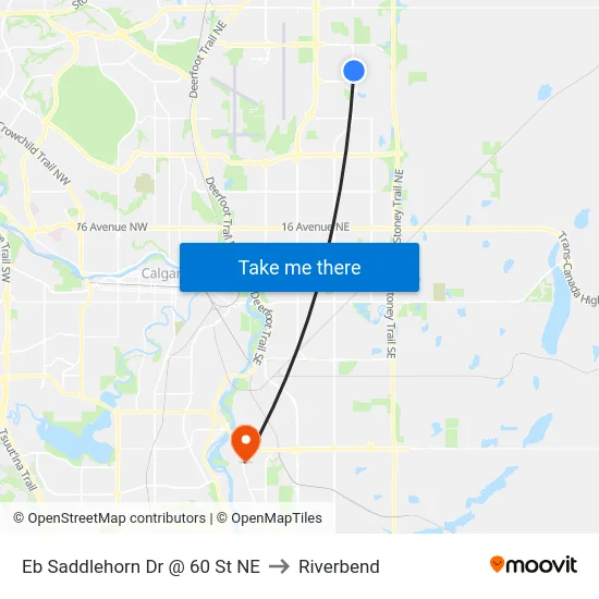 Eb Saddlehorn Dr @ 60 St NE to Riverbend map