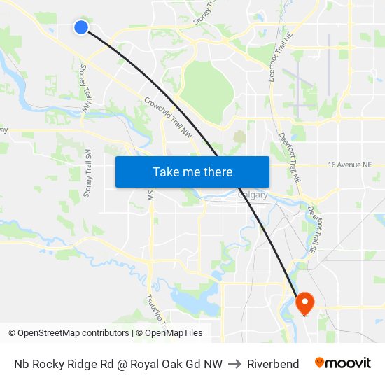 Nb Rocky Ridge Rd @ Royal Oak Gd NW to Riverbend map