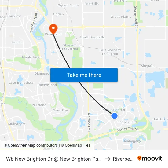 Wb New Brighton Dr @  New Brighton Pa SE to Riverbend map