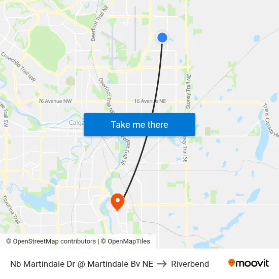 Nb Martindale Dr @ Martindale Bv NE to Riverbend map