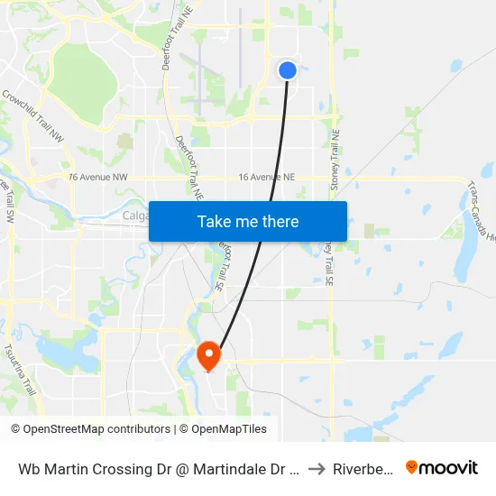 Wb Martin Crossing Dr @ Martindale Dr NE to Riverbend map