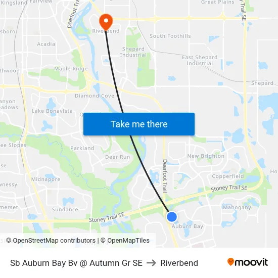 Sb Auburn Bay Bv @ Autumn Gr SE to Riverbend map
