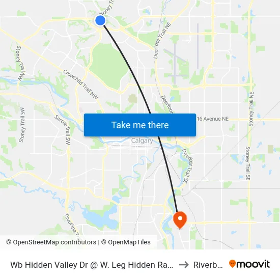 Wb Hidden Valley Dr @ W. Leg Hidden Ranch Cr NW to Riverbend map