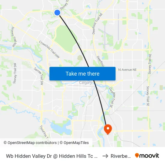 Wb Hidden Valley Dr @ Hidden Hills Tc NW to Riverbend map