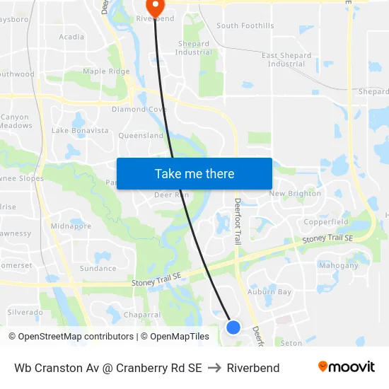 Wb Cranston Av @ Cranberry Rd SE to Riverbend map