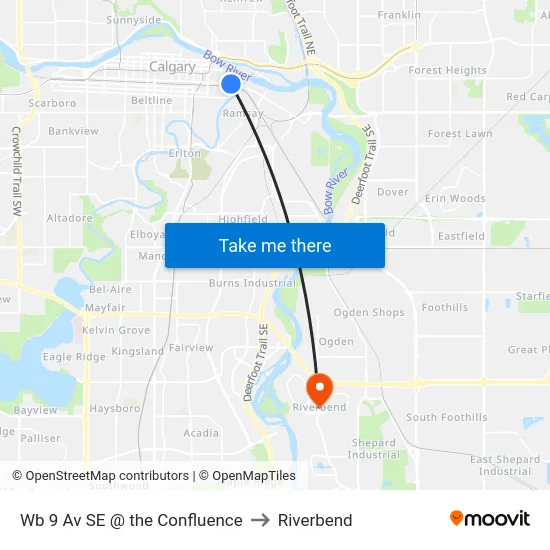 Wb 9 Av SE @ the Confluence to Riverbend map