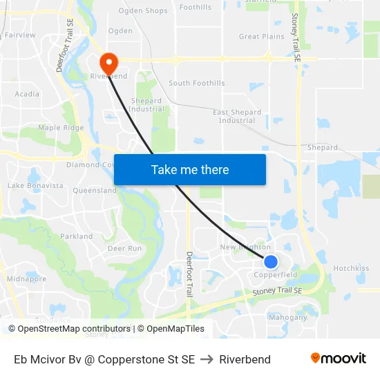 Eb Mcivor Bv @ Copperstone St SE to Riverbend map