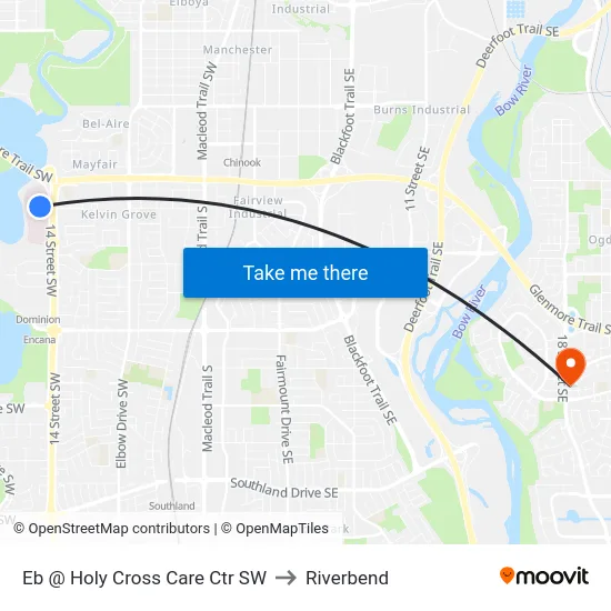 Eb @ Holy Cross Care Ctr SW to Riverbend map