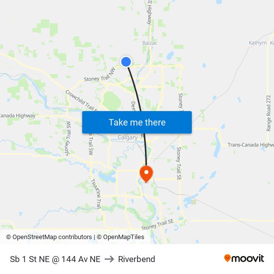 Sb 1 St NE @ 144 Av NE to Riverbend map