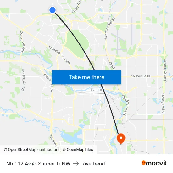 Nb 112 Av @ Sarcee Tr NW to Riverbend map
