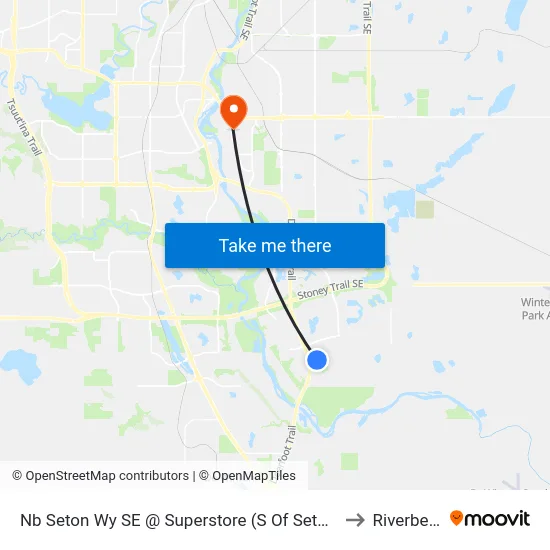Nb Seton Wy SE @ Superstore (S Of Seton Cr) to Riverbend map