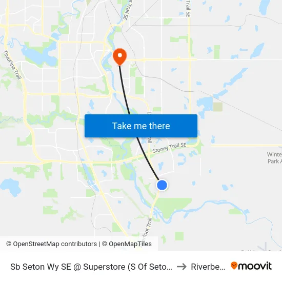 Sb Seton Wy SE @ Superstore (S Of Seton Cr) to Riverbend map