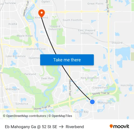 Eb Mahogany Ga @ 52 St SE to Riverbend map