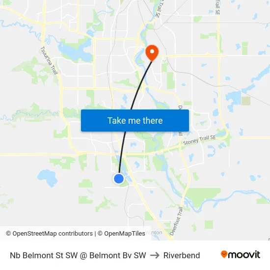 Nb Belmont St SW @ Belmont Bv SW to Riverbend map