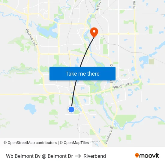 Wb Belmont Bv @ Belmont Dr to Riverbend map