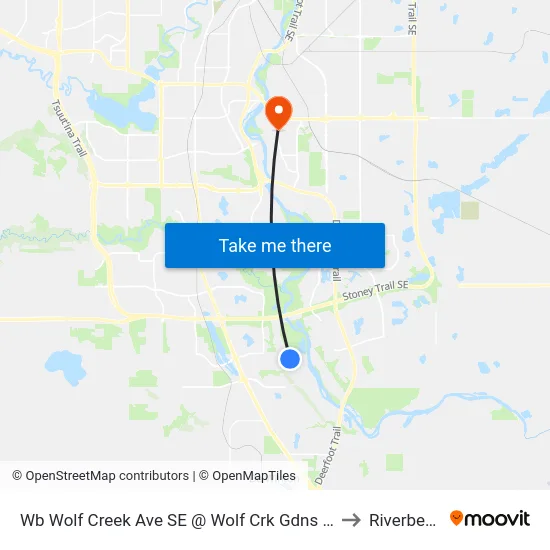 Wb Wolf Creek Ave SE @ Wolf Crk Gdns SE to Riverbend map