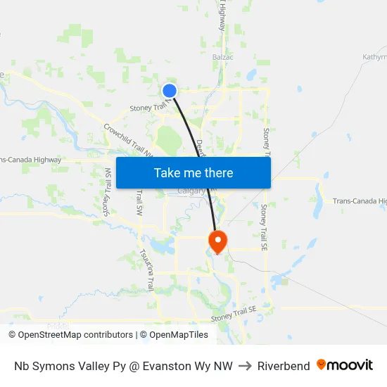 Nb Symons Valley Py @ Evanston Wy NW to Riverbend map
