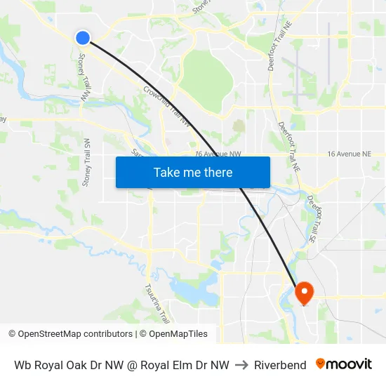 Wb Royal Oak Dr NW @ Royal Elm Dr NW to Riverbend map