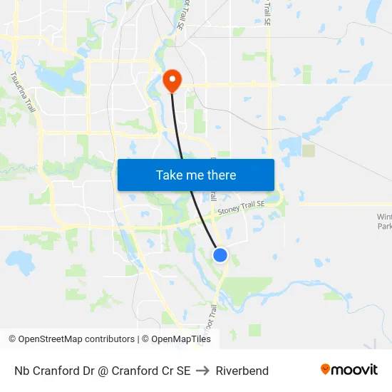 Nb Cranford Dr @ Cranford Cr SE to Riverbend map
