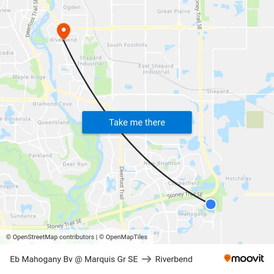 Eb Mahogany Bv @ Marquis Gr SE to Riverbend map