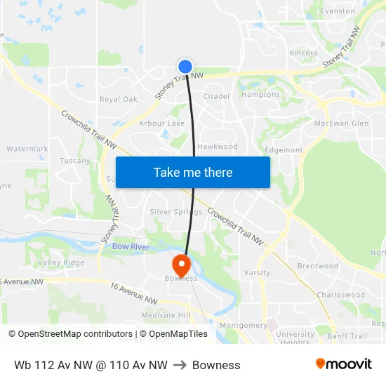 Wb 112 Av NW @ 110 Av NW to Bowness map
