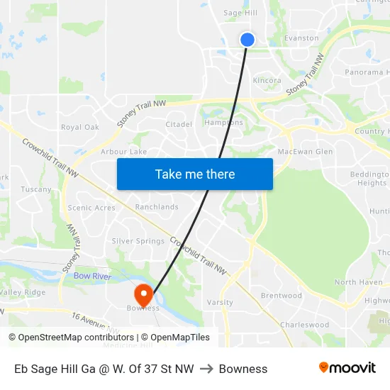 Eb Sage Hill Ga @  W. Of 37 St NW to Bowness map