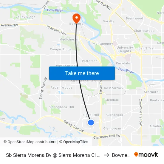 Sb Sierra Morena Bv @ Sierra Morena Ci SW to Bowness map