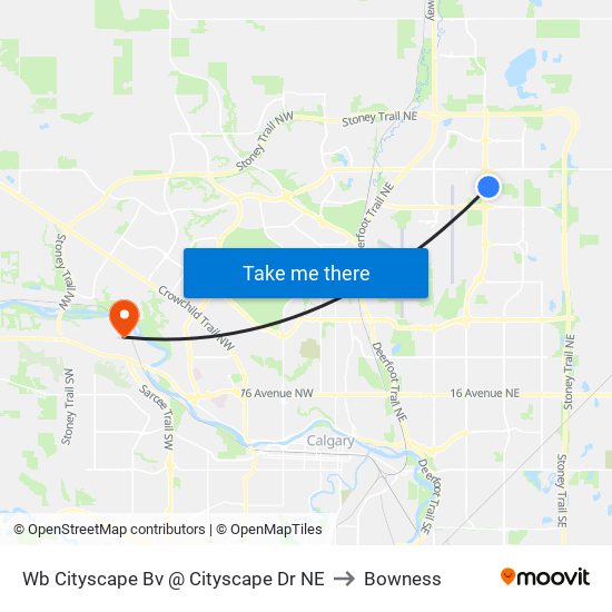 Wb Cityscape Bv @ Cityscape Dr NE to Bowness map