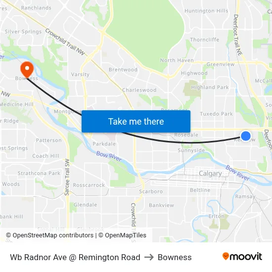 Wb Radnor Ave @ Remington Road to Bowness map