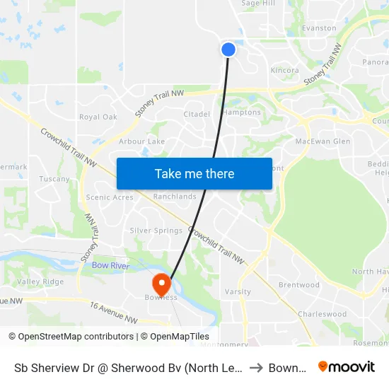 Sb Sherview Dr @ Sherwood Bv (North Leg) NW to Bowness map