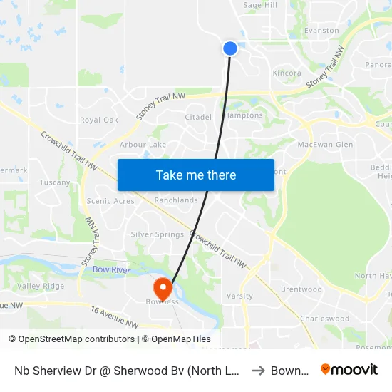 Nb Sherview Dr @ Sherwood Bv (North Leg) NW to Bowness map