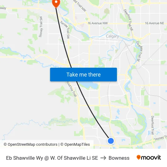 Eb Shawville Wy @ W. Of Shawville Li SE to Bowness map