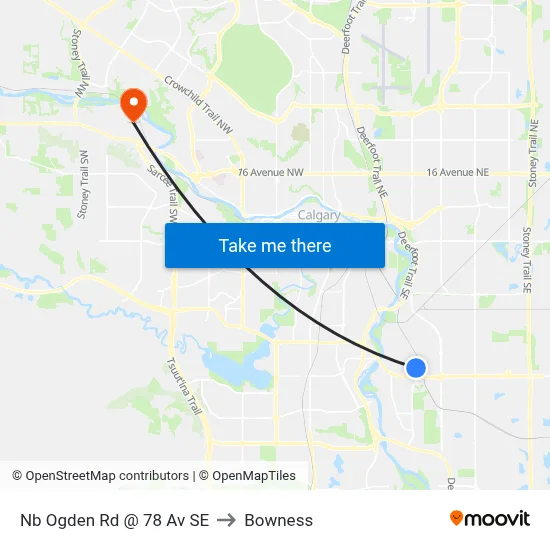 Nb Ogden Rd @ 78 Av SE to Bowness map